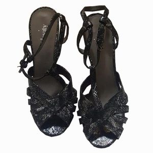 Black Silver Levity Strappy Sandals